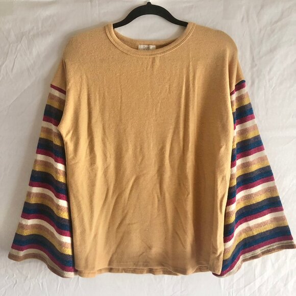 Boho Bell Sleeve Sweater Mustard Yellow - Picture 4 of 7